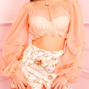 Peach Peasant Top